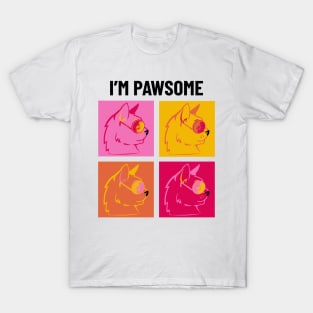 Awesome Pawsome Cool Cat In Shades T-Shirt